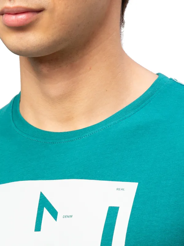 Being Human Regular Fit Men Crew Neck T-Shirts-Bottle Green